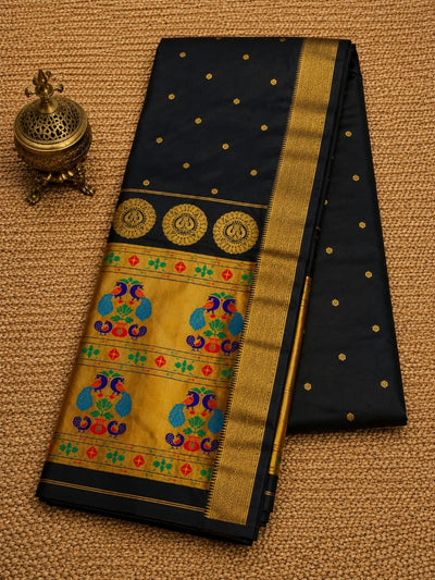 Rajdhara Handloom Paithani Silk Saree Classic Black