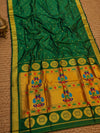 Rajdhara Handloom Paithani Silk Saree Emerald Green