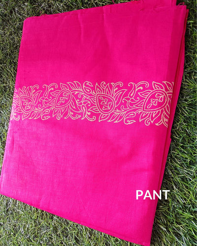 Katan Silk Stunning Blockprint Pink Suit
