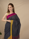 Handloom Mark Patteda Anchu Classic Black Cotton Saree