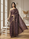 Gilded Hue Kota Silk Zari Stripe Saree Brown