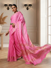 Handcrafted Fanciful Kota Silk Pink Jacquard Saree