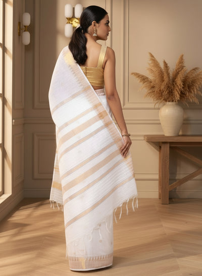 Shimmering Kota Silk Saree Golden Zari Work