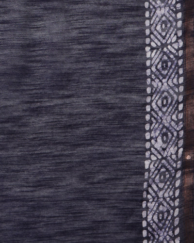 Wax Batik Hand Dyed Kota Silk Saree Indigo