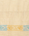 Bold Madhubani Wax Batik Hand Dyed Khadi Silk Beige Suit