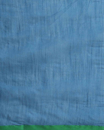 Tranquil Slub Linen Hand Dyed Blue Saree