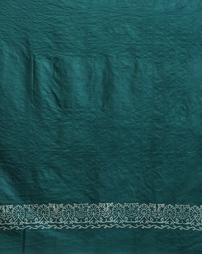 Katan Silk Gleaming Blockprint Green Suit (T+B+D)