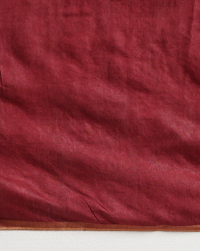 Jaquard Kota Slub Saree Hand Dyed Royal Red