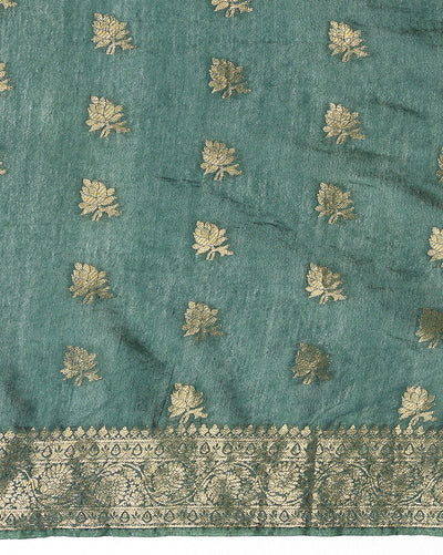Luminous Banarasi Silk Jaquard Dark Green Saree