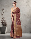 Exquisite Banarasi Silk Jaquard Soft Brown Saree