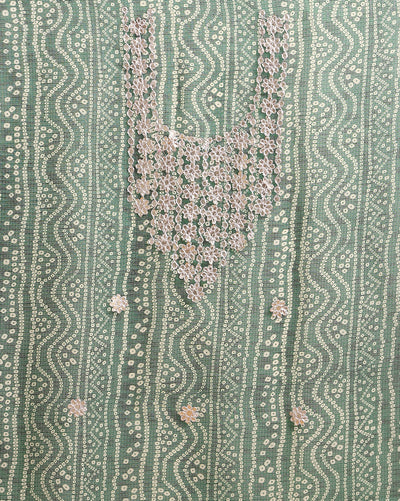 Glimmering Green Kota Dori Suit (Top+Bottom+Dupatta)