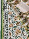 Indiehaat | Blockprint Chanderi Silk Saree Beige | Elegance in Silk