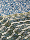 Indiehaat | Blockprint Chanderi Silk Saree Blue | Elegance in Silk