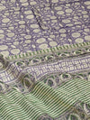 Indiehaat | Blockprint Chanderi Silk Saree Purple | Elegance in Silk