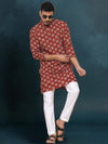 Indiehaat | Royal Reflection BlockPrinted Cotton Kurta Pyjama Classic Maroon