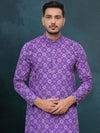 Indiehaat | Royal Reflection BlockPrinted Cotton Kurta Pyjama Royal Purple