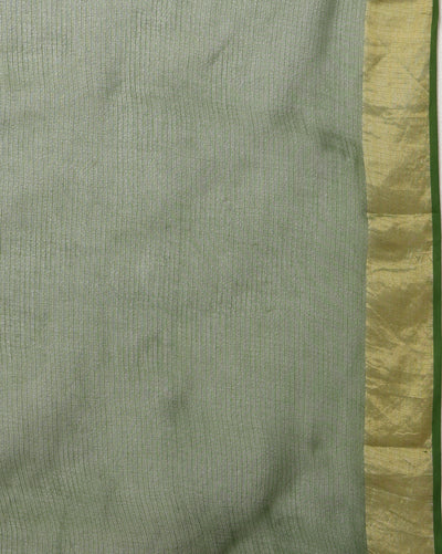 Indiehaat | Craft Couture Blockprinted Kota Doria Red & Green Saree