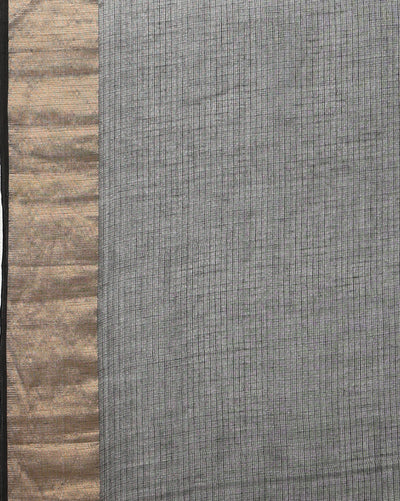 Indiehaat | Craft Couture Blockprinted Kota Doria Orange & Black Saree