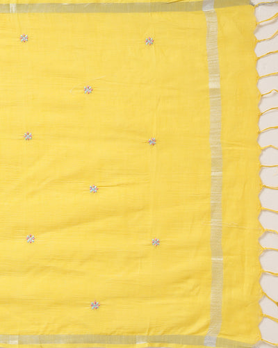 Gulmohar Slub Linen Vivid Yellow Unstitched Suit