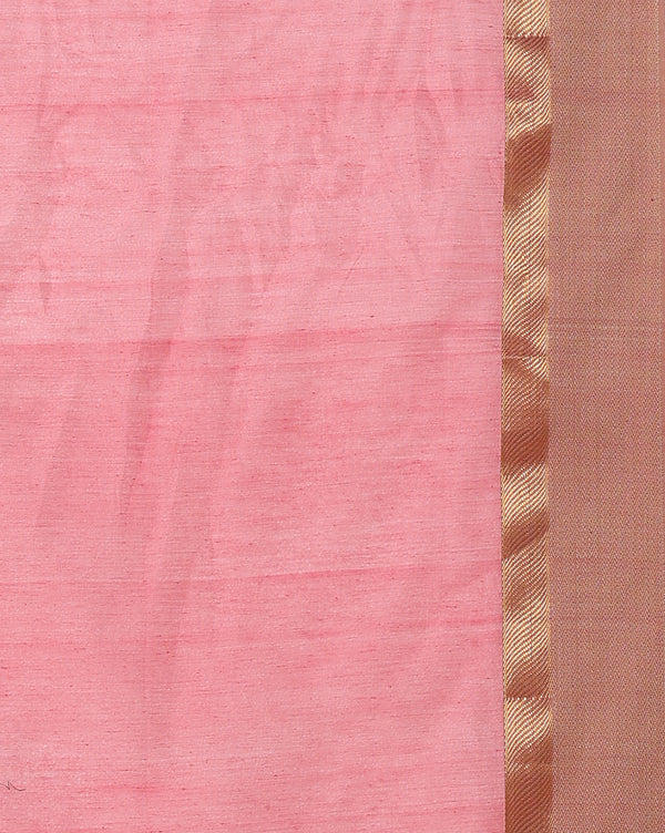 Stunning Pure Maheshwari Silk Allover Checks Dark Pink Saree