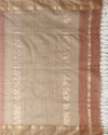Stunning Pure Maheshwari Silk Allover Checks Earthy Brown Saree