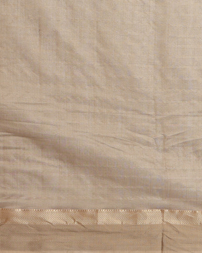 Indiehaat | Pure Maheshwari Silk Kosa Pallu Brown Saree