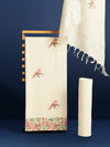 Gulmohar Embroidered Pure Linen Off White Suit