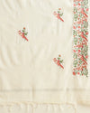 Gulmohar Embroidered Pure Linen Off White Suit