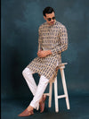 Indiehaat | BlockPrinted Cotton Kurta Pyjama Beige