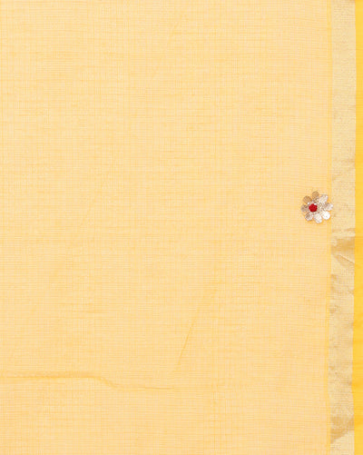 Gilded Grace Kota Cotton Gota Patti Yellow Saree