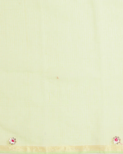 Gilded Grace Kota Cotton Gota Patti Green Saree