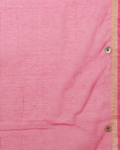Gilded Grace Kota Cotton Gota Patti Dark Pink Saree