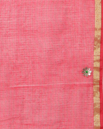 Indiehaat | Kota Cotton Gota Patti Maroon Saree