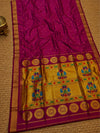 Rajdhara Handloom Paithani Silk Saree Deep Magenta