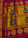 Rajdhara Handloom Paithani Silk Saree Deep Magenta