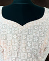 Chiffon Stitched Blouse Peach Color with Heavy Chikenkari Embroidery - IndieHaat