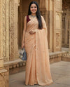 Indiehaat | Pure Mul Cotton Sequin Saree Peach