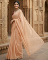 Indiehaat | Pure Mul Cotton Sequin Saree Peach