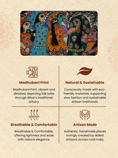 Misty Madhubani Wax Batik Hand Dyed Khadi Silk Beige Suit