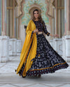 Indiehaat | Blockprinted Cotton Black Lehanga Choli Set