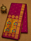 Rajdhara Handloom Paithani Silk Saree Deep Magenta