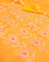 Indiehaat|Kota Doria Embroidered Orange Suits(Top+Bottom+Dupatta)