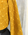 Chiffon Stitched Blouse Yellow Color with Heavy Chikenkari Embroidery - IndieHaat