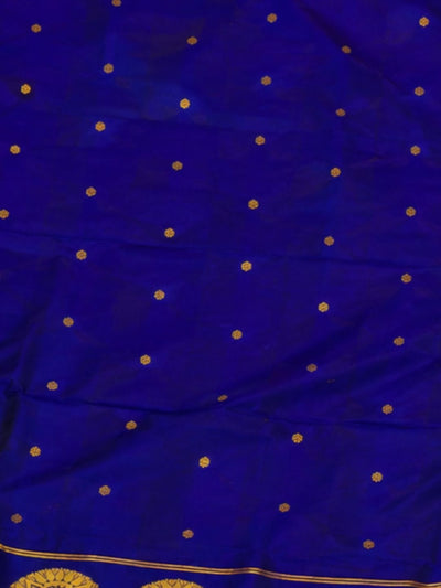 Rajdhara Handloom Paithani Silk Saree Deep Indigo