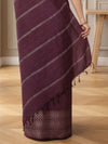 Whispering Chanderi Silk Wine Saree
