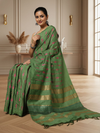 Timeless Eri Tussar Silk Embroidered Green Saree