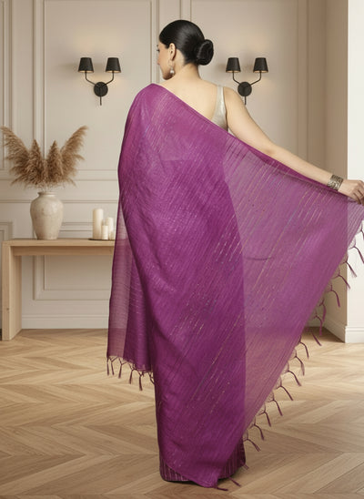 Kota Staple Silk Kantha Pallu Pink Saree