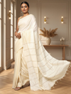 Poised Silkmark Certified Chanderi Silk Saree Cream