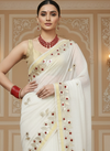 Pankhudi Kota Cotton Gota Patti Pure White Saree