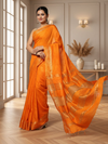 Pure Kota Silk Saree Orange Jaquard Weaving